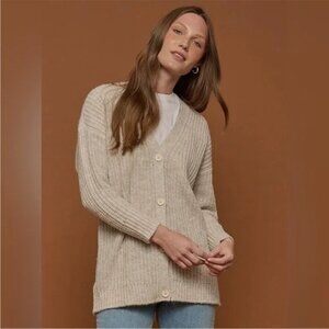 Tradlands Judith Cocoon Cardigan Oatmeal Heather XS